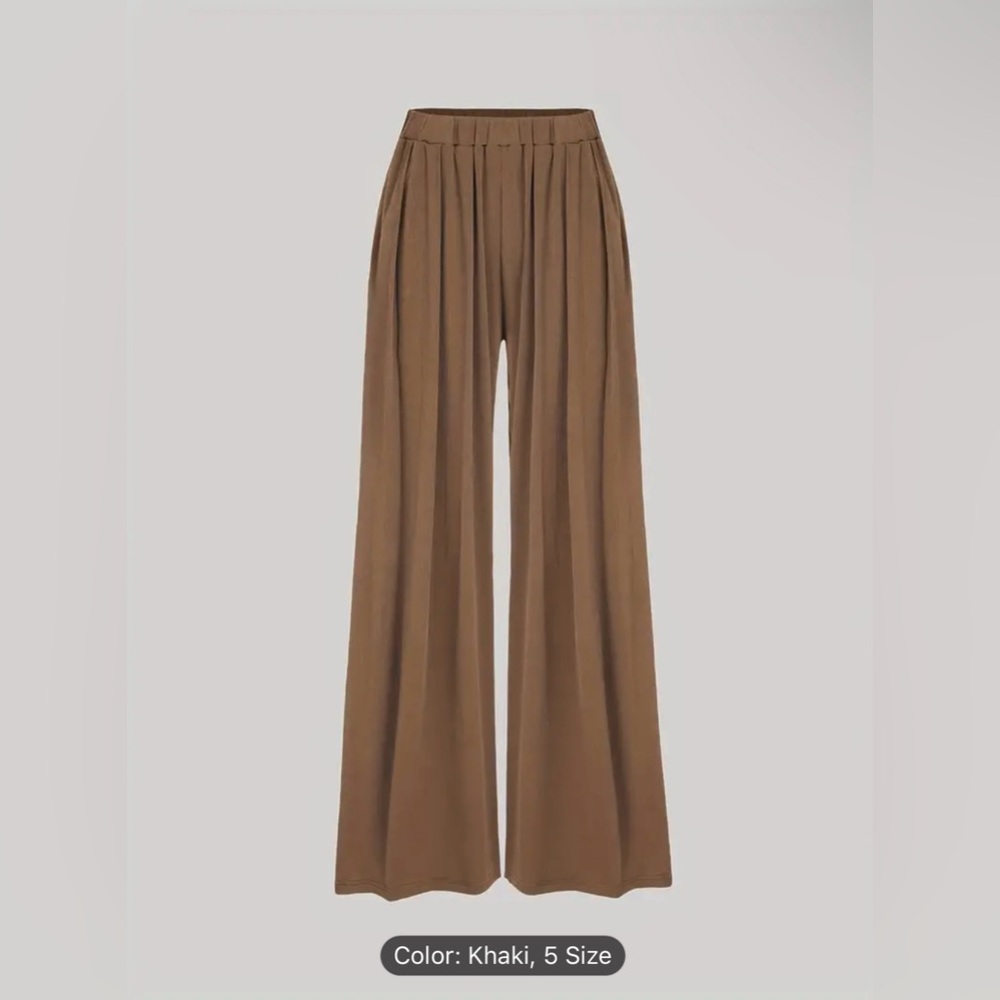 Type: Wide Leg Pants  |  Color: Khaki / Size: L